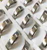 500st Silver Polish 6mm band mode rostfritt stål bröllopsringar män kvinnor klassiska ringar hela smycken lots31028019391154