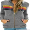 2023 Hoodys Hoodies Hoodies Hoodie Femmes Black White Rainbow Sweatshirts Pocket Zip Up Ladies couple Sweat-shirt Sweat-shirt L o e