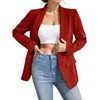 Kvinnors jackor blazer kappa vintage solid lapel kostym jacka cardigan business office lady röda toppar damer ytterkläder veste femme