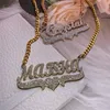 Персонализированное ожерелье с именем на заказ, блестящее золото, кубинская цепочка из нержавеющей стали, колье для женщин, ювелирные изделия, подарок 220722305L