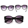 Zonnebril Luxe Cat Eye Vrouwen 2023 Oversized Gradiënt Bril Retro Blauw Luipaard Shades Lunette De Soleil Femme