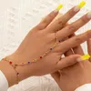 Bedelarmbanden 1pc Sieraden Zoet Hand Kleurrijk Kristal Armband Ring Legering Ketting Zomer Strandstijl Dames Meisjes Voor