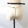 Vintage Women Sexig strumpor läderbälte kropps bondage lädersele med kedjekorsett midjebältesband hängslen Tillbehör267w