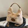 Vendite di fabbrica Donne a tracolla 2 colori inverno popolare cartone animato carino mao mao handbag nicchia in pelle tocchetta morbida e comoda zaino peluche 2229#