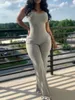 LW Jumpsuits dla kobiet szerokie nogę Cami kombinezon Bodysuit kombinezonu swobodny chude kombinezony kobiety