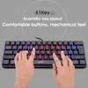 HXSJ V700 61 Anahtarlar Oyun RGB Klavyesi Oyuncular için Klavye Çok Kısayol Anahtar Kombinasyonları ile Klavye PUBG HOME 231228