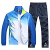 Herrspårspår Sportwear Spring Autumn Set Training Suit 2-stycke Jacka Pant Young Man Wear Casual Tracksuit Asia Size L-5XL