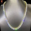 Collier de chaîne de Tennis en diamant Moissanite glacé Hip Hop d couleur Vvs 8mm en argent Sterling 925 pour hommes et femmes