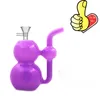 Großhandel Mini Shisha Protable billig Purple Gourd bunte Wasser-Dab-Rig-Bong-Flaschenpfeife mit 10-mm-Ölbrennerschale aus männlichem Glas oder Tabakrauchschalen