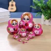 10 Floors Wooden Matryoshka Doll Safe Smooth Strawberry Flower Girl Ornament Handmade Painted for Children Gifts 231229