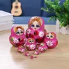 Poupée Matryoshka en bois sur 10 étages, ornement de fille à fleurs de fraises lisse et sûr, peint à la main, cadeaux pour enfants, 231229