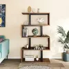 5tier BookshelfSshaped ZshelfBookshelvesとBookCase Industrial自立型多機能装飾品231228