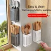 Kitchen Accessories Chopsticks Knife Rack Spoon Holder Black Wall Mounted Storage And Fork RackShelf FR902 231228