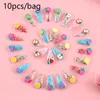 Favor de festa 10bag bonito frutas grampos de cabelo colorido lantejoulas shake meninas hairpin aniversário favores trata escola goodie enchimento