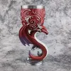 Myths And Personality Creative 3D Stereodragon Carved Stainless Steel Goblet Vintage Couple Pair Wine Coffee Cups Beer Mug 231228