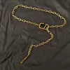 Kvinnors designerkedjor midje kedjebälten metallkedjor bälten designer smal länk magen vintage guld midjeband bokstäver mode charm jeans klänning tillbehör