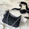 Mode 3-teilige Nylon-Unterarmtaschen Luxus-Designer-Hobo-Klassiker Damen Herren mit Geldbörse Clutch Umhängetasche Umhängetasche Handtasche Sling Satchel Messenger Bag