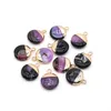 Charms Natural Stone Onyx Mały wisiorek płaskie okrągłe w paski agaty do DIY Naszyjnik Bransoletki Kolczyki biżuterii wytwarzające 3PCS