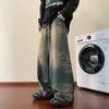 Męskie dżinsy 2024 Trendy Hiphop Spodnie American Vintage Spring Autumn Hip-Hop Loose szeroka nogawka Pantalon Homme