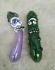 Heady eggplant tobacco Hand Pipes Funny Pickle Smoking Glass Pipe Cucumber colorful spoon Smoking Accessories for Water Glass Pipe Bongs LL