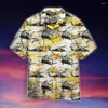 Chemises décontractées pour hommes 2023 Vêtements Binge Hamburger Funny Hip Hop Beach Summer Hawaii Tops Style Cubain Oversize Gros Bouton