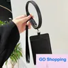 Holder Card Clamp Work Permit Lanyard Hanging Neck Applicable Card Holder Unisex Leather Case Document Package
