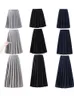 Japanse Preppy Stijl Vrouwen Elastische Taille Lange Midi Rok Dames Fashion Party Vrouwelijke Geplooide Meisjes Schooluniform 231228