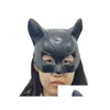 Máscaras de festa máscara coelho diversão cabeça conjunto halloween catwoman meia face látex gc2477 gota entrega casa jardim festivo suprimentos dhwuv