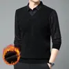 Fashion Brand Men s Winter Warm Polo Shirt Long Sleeve Casual Autumn Solid Plaid Korean Shrit for Male Clothing Top Quality 231228