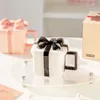 Mugs Cute And Exquisite Design Bowknot Gift Box Shape Coffee Cup Safety Drinking Creative Couple Wedding Birthday Mug