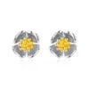 Retro Camellia Stud Earrings S925 Silver Plated 18k Gold Flower Core Earrings European Women Vintage Earrings Jewelry Women Wedding Party Valentine's Day Gift SPC