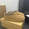 Designer clássico ultra mini botas plataforma de inicialização de neve mulheres homens pele de carneiro tasman tazz chesut areia mostarda semente bege madeira flutuante