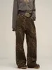 سراويل جينز للسيدات سروال ساق الشارع الهيب هوب خمر الملابس فضفاضة عادية هوزو تان النمر نساء الدنيم سراويل أنثى كبيرة الحجم على نطاق واسع