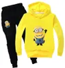 Funny Cartoon Cute Minions Baby Winter Clothes Print Kawaii Toddler Boys Girl Fall Clothing Sets Kids Yellow Outfit 2011273029937