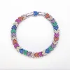 HIP Hop cuivre multicolore glacé strass flèche lien chaîne Bracelets avec chaîne d'extension pour hommes femmes bijoux 2213