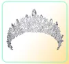 Prachtige Prinses Grote Bruiloft Kronen Bruidsjuweel Hoofddeksels Tiara's Dames Zilver Metaal Kristal Europese Hoofddeksels Sieraden Bruids Ac8802285