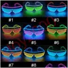 Masques de fête LED Lunettes lumineuses Halloween Glowing Noël Glow Festival Fournitures Décoratif Drop Livraison Maison Jardin Festif Dhknb