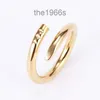 Love Nail Ring Designer Jewelry for Women Men Crystal Luxury Titanium Steel Sploy Silver Rose Rose Goldlated Fashion Associaty Never Fade Engagement Wedd N4CG