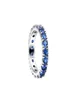 2021 New 925 Sterling Silver Rings Blue Sparkling Row for Women for Women Wedding Fashion Engagement Ring Jewelry1658170