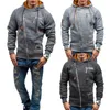 Männer Hoodies 2024 Winter Plus Größe Dünne Kordelzug Mantel Unregelmäßigen Seitlichen Zipper Up Langarm Sweatshirt Einfarbig Pullover jacke