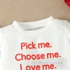 2024 Lente Baby kinderkleding sets kleine jongens liefde hart brief gedrukt sweatshirt broek 2 stks Valentijnsdag baby casual outfits Z6388