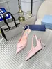 Amina muaddi Sandali da donna Scarpe eleganti in pelle con fiocco a punta e tacchi alti 35-42