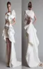 Skräddarsydd Krikor Jabotian High Low Evening Dresses Ruffles kjol blixtlås tillbaka domstolståg 2019 kvinnor prom klänningar mantel de soiree5014372