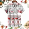 メンズカジュアルシャツ面白いサンタクロースクリスマスツリー3D男性用服を与えるメンズクリスマスギフトブラウスコスプレY2Kラペルブラウス