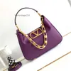 Cross VLTN Rivet Cowhide New Designer Top 2023 Shoulder Bag Bags Handbag Hobo Layer Rock Single Stud Oblique Leather Underarm Women's N37WRKCV