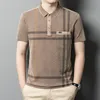 MLSHP Cotton Golf Men s Polo Shirts Summer Short Sleeve Plaid Business Casual Man T Shirts High Quality Man Tees 3xl 231228