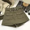 Saias moda coreana y2k streetwear estilo cintura alta mini saia 2023 primavera mulheres grande bolso carga shorts culotte senhora