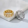 Cluster Rings Hip Hop Big Bling Cubic Zirconia Men and Women Hiphop Poping Ring