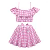 Ensembles de vêtements Baby Girl Vêtements Été Rose Mignon Bow Tie Élégant Princesse Filles Maillot De Bain Avec Chapeau Fête D'anniversaire Présent Enfants Maillots De Bain 2-9 Y