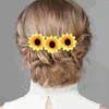 Decoratieve bloemen 100 stuks clip voor haar zonnebloemhoofden kunstmatige herfstklem gele zonnebloemen bluebonnet